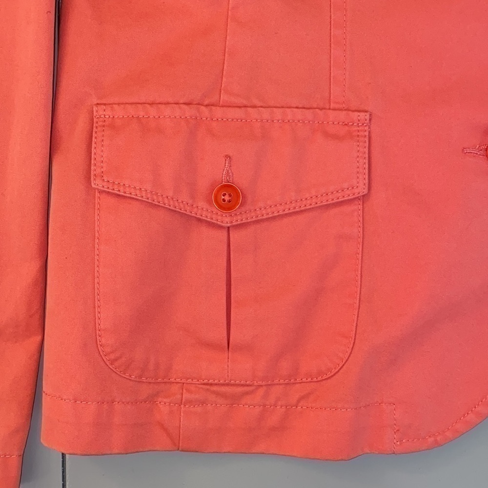 EDDIE Bauer 100% Cotton Button-up Light Coral Salmon Jacket Women’s Size 6 - Picture 4 of 12